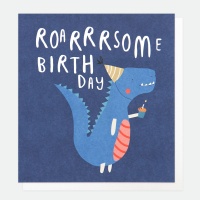 Blue Dinosaur Birthday Card By Caroline Gardner